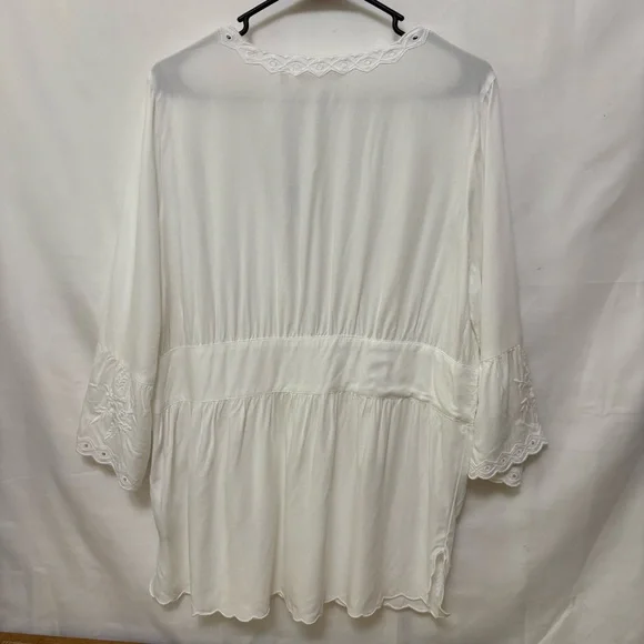 NWT Soft Surroundings Icon Melissani Tunic White Cottagecore Eyelet Size Large - Picture 11 of 11